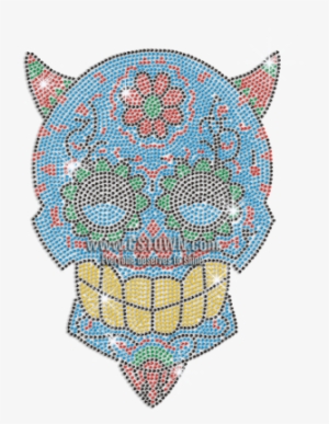 Hot Sugar Skull Iron On Rhinestone Transfer - Illustration