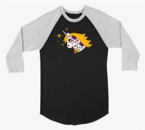 Sugar Skull Unicorn Baseball Tee - Mama Bear 3/4 Sleeve Shirt