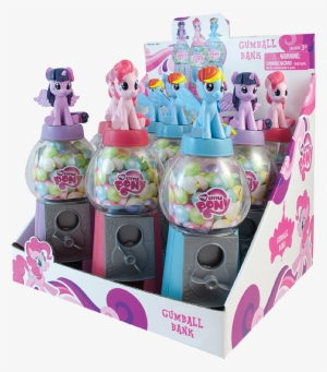 My Little Pony 7 Inch Gumball Bank With Gumballs - 7 Pink Gumball Machine