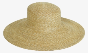 Wide Brim Flat Top Hat In Natural Straw - Straw Hat Transparent