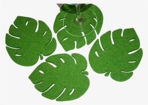 Palm Leaf Tropical Drink Coasters In 5mm Thick Virgin - Wool