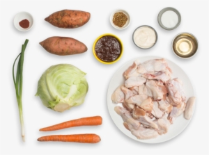 Bbq Chicken Wings With Smoky Sweet Potato Salad & Coleslaw - Carrot