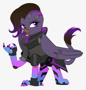 Violetfeatheroficial, Crossover, Griffon, Griffonized, - Sombra Overwatch My Little Pony