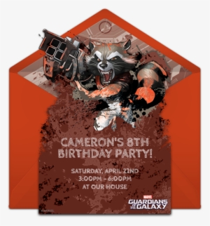 Gotg Rocket Raccoon Online Invitation - Guardians Of The Galaxy
