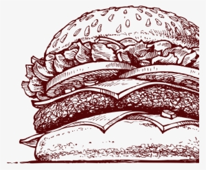 Hamburger-sombra - Burger Drawing Png
