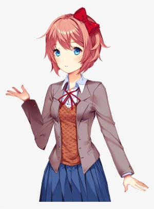 Oc Edited Mediachibi Monika Casual Outfit Sprites Png - Doki Doki  Literature Club Monika Cute, Transparent Png, free png download