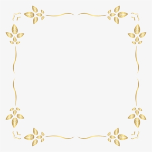 Leaves Square Gold Golden Frame Border Squareframe - Png Border Decorations Yellow