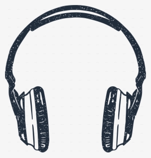 Drawn Headphone Hipster - Headphones Vector