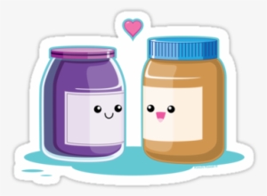 Peanut Butter And Jelly Die-cut Sticker By Kimchi Kawaii - Cute Peanut Butter And Jelly