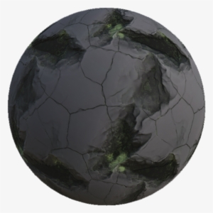 Stylized Toon Rock With Moss - Circle