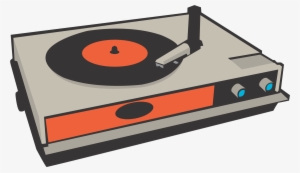 Vector Black And White Stock - Record Player Clipart Png