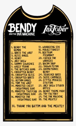 30 Sep - Bendy And The Ink Machine Inktober