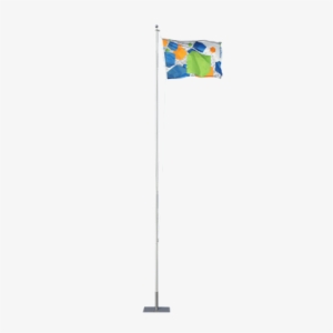 Flagpole Standard With Base Plate 22" X 22" With Landscape - Printing