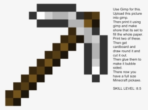 Drawn Axe Minecraft Iron - Minecraft Iron Pickaxe Printable