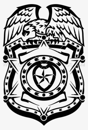 Clipart Black And White Stock Police Badge Production - Black And White Police Badge