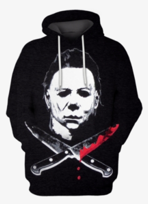 3d Michael Myers Tshirt - Rock Rebel Halloween 2 Micheal Myers Cross Knives Bi-fold