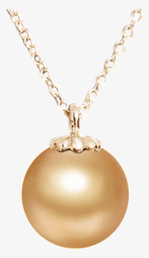 Petite South Sea Pearl Pendant In Yellow Gold - Pearl Necklace Png Transparent