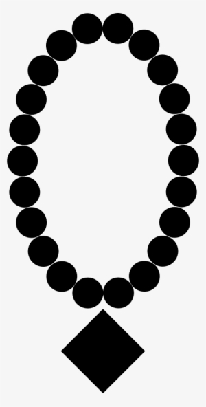 Pearl Necklace With Diamond Pendant Comments - Clip Art Black And White Mala