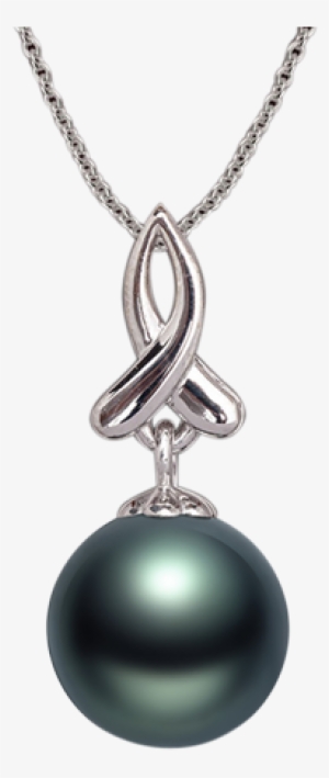 Tahitian Pearl Pendant In White Gold - Tahitian Pearl