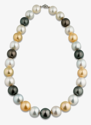 Multi-color South Sea Pearl Necklace - 18th Century Enamel Necklace