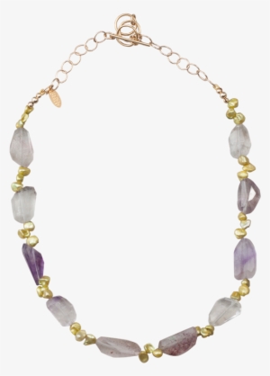 Green Pearl And Amethyst Necklace - Necklace