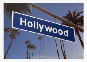 Hollywood Sign Illustration Over La Palm Trees Poster