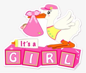 Stork Clipart Transparent - It's A Girl Png