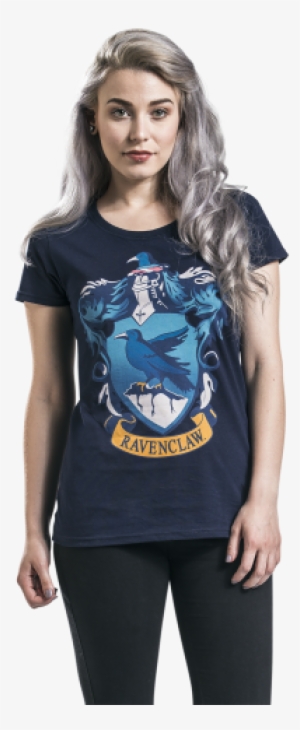 Mujer Ravenclaw Crest Camiseta Azul Oscuro 100% Algodón - Ravenclaw Crest