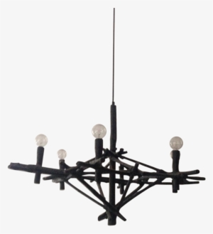 Gauze Wrapped Bamboo Chandelier - Library