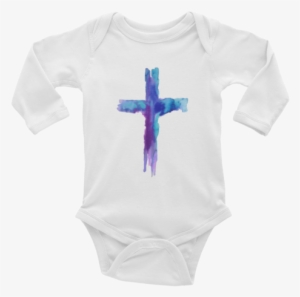 Watercolor Cross Infant Long Sleeve Bodysuit
