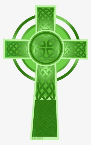 Celtic Cross - Gaelic Cross Green Clipart