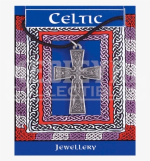 Interlaced Celtic Cross Pendant - Celtic Knot Pewter Cross Necklace Pendant Re-enactment