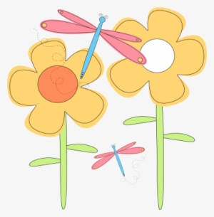 Season Clipart Spring Flower - Dragonfly In The Flower Clipart