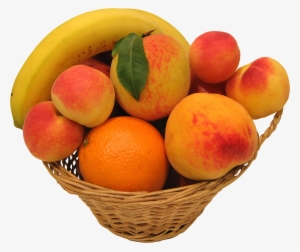 Peaches Oranges And Bananas Png Image - Cesto Di Frutta Png
