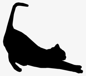 Stretching Cat Silhouette - Cat Siluet