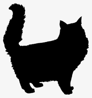 White Cat Silhouette At Getdrawings - Fluffy Cat Silhouette