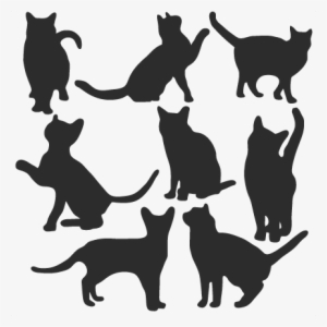 Cat Silhouette Set Svg Scrapbook Title Cat Svg Cut - Free Cat Svg File