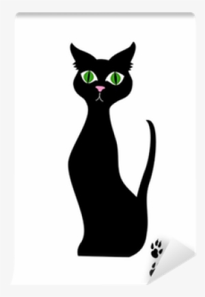 Illustrated Cat Silhouette Vector Wall Mural • Pixers® - Cat