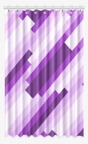 Shades Of Purple Diagonal Stripes Window Curtain 52" - Shades Of Purple