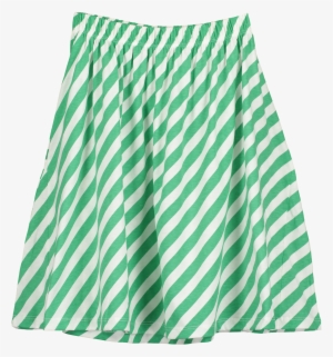 Skirt, Vanilla & Grass Green, Diagonal Stripe - Skirt