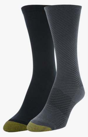 Gold Toe Women's Diagonal Stripe/flat Knit Little Black - Sock