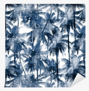 Tropical Watercolor Pattern - Papier Peint Noir Et Blanc Palmier