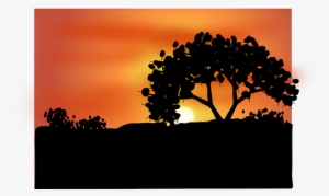 Dawn, Dusk, Twilight, Sunset, Sunrise, Tree, Desert - Dawn Clip Art