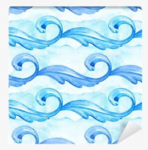 Blue Sea Waves Seamless Pattern - Wind Wave