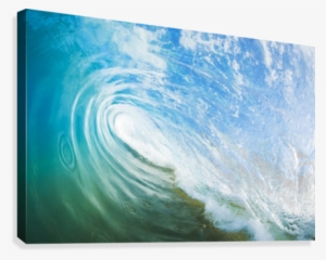 Blue Ocean Wave, View Inside The Wave Canvas Print - Ocean Picture Inside Photo Frame