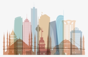 Jpg Black And White Istanbul Royalty - Colorful Buildings Drawings Png