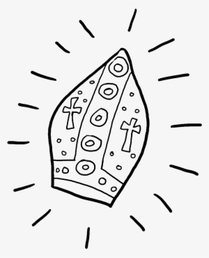 Image Black And White Library Mitre Coloring Book Bishop - Pope Drawing