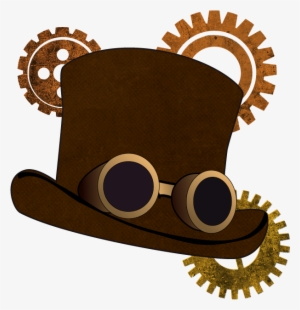 Steampunk Hat And Gears - Vector Graphics