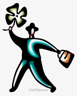 Businessman With Four Leaf Clover Royalty Free Vector - Royalty Payment