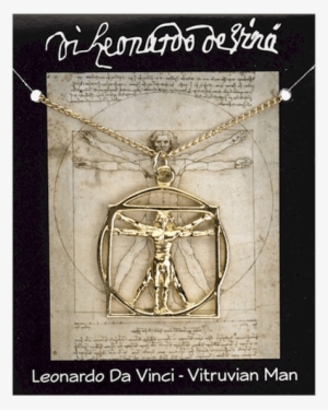 Da Vinci Vitruvian Man Gold Plated Pendant - Da Vinci Vitruvian Man Pendant